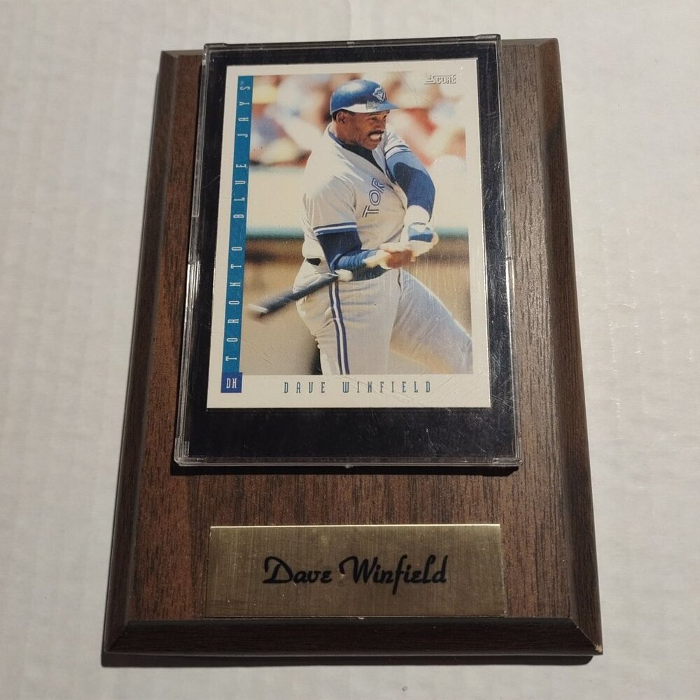 Dave Winfield Toronto Blue Jays Baseball Card On Wood Plaque Display